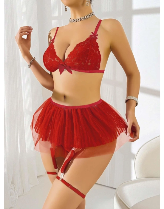 Kırmızı Tül etekli Fantezi Kostüm 2211