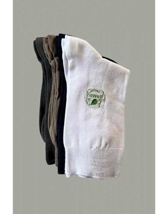 Kısa Konç Çok Rekli 4lü Bambu Topuk Burun Dikişsiz Takviyeli Kadın Soket Çorap 1002-KısaKonç