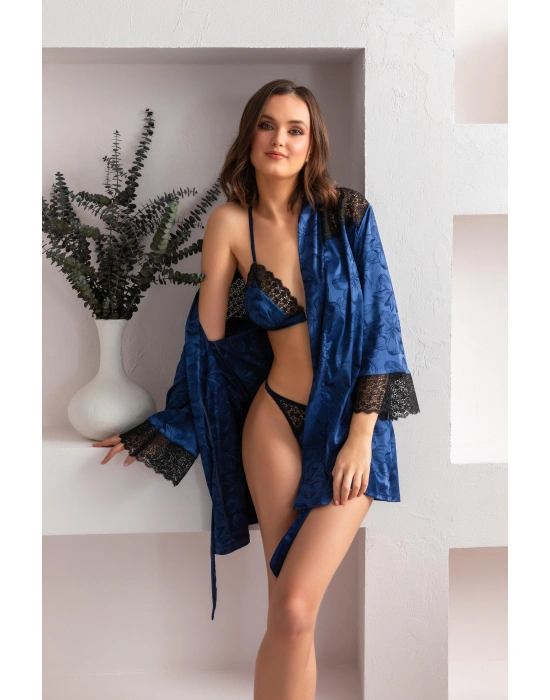 KUŞAKLI MİNİ BOY SABAHLIK LACİVERT (MGP12116)