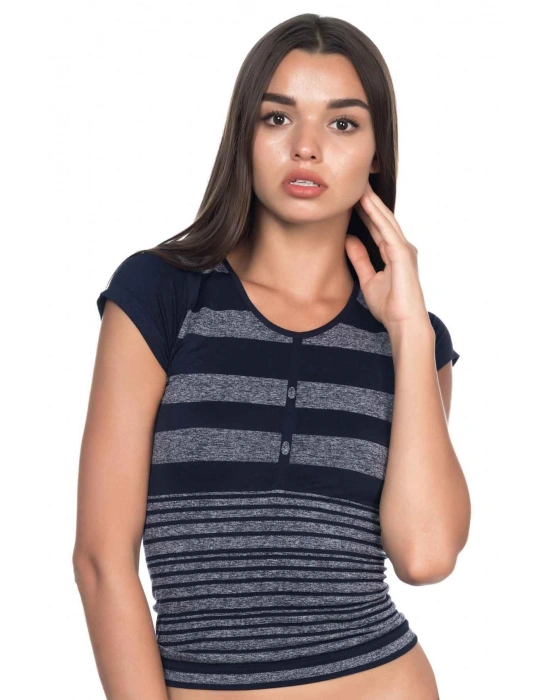 LACİVERT MI Emay 5026 Soft Seamless T Shirt