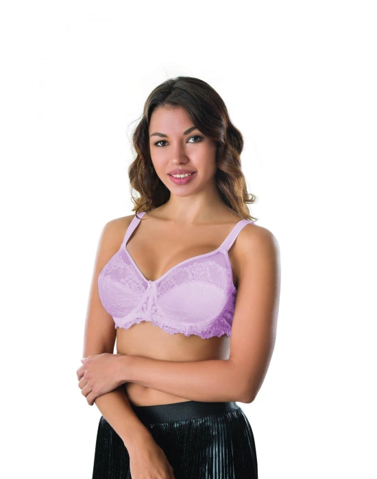 LİLA MI Emay 170 B Balenli Brode Toparlayıcı Sütyen