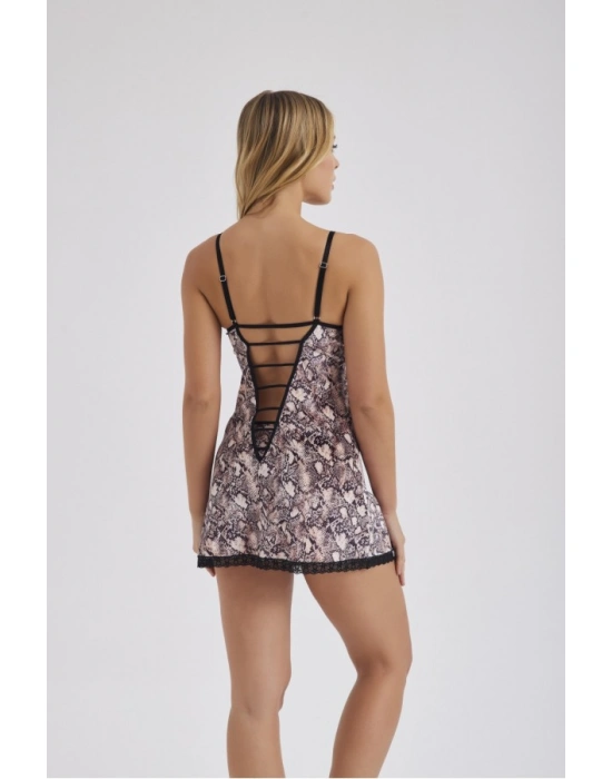 MOONLİGHT 307 YILAN DESEN GECELİK VE STRİNG