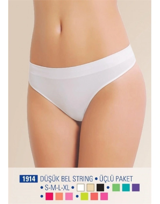 Nbb 1914 Düşük Bel String Üçlü Paket Dikişsiz