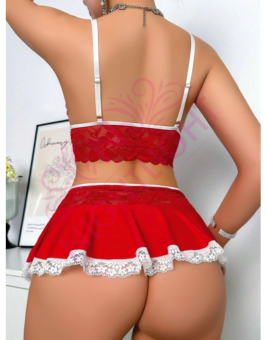 Nightlight Bustiyer ve Mini Etekli Fantazi Hemşire Kostümü