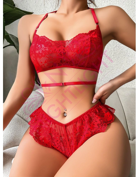 Nightlight Dantel Çekici Bel Detaylı Fantazi Sütyen Külot Takım