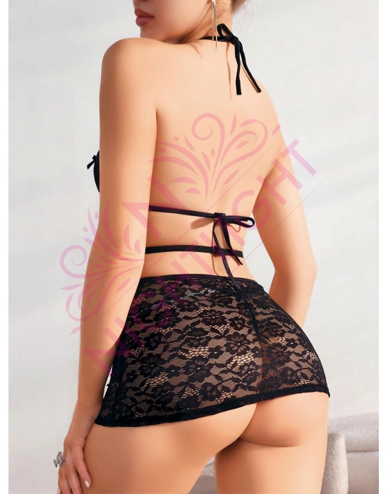 Nightlight Mini Etekli Bel Detaylı Fantazi Sütyen Külot Takım