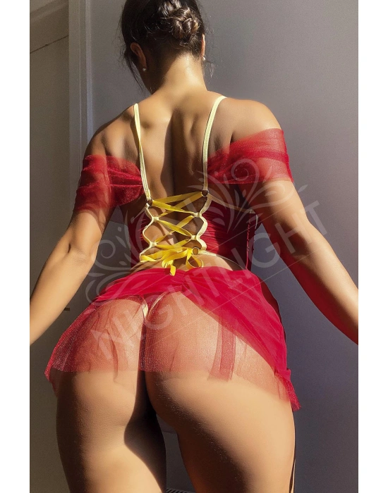 Nightlight Mini Etekli Fantazi Bustiyerli Takım