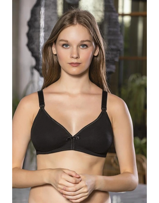 PAMUKLU EMZİRME SÜTYENİ SİYAH (MGP1080)