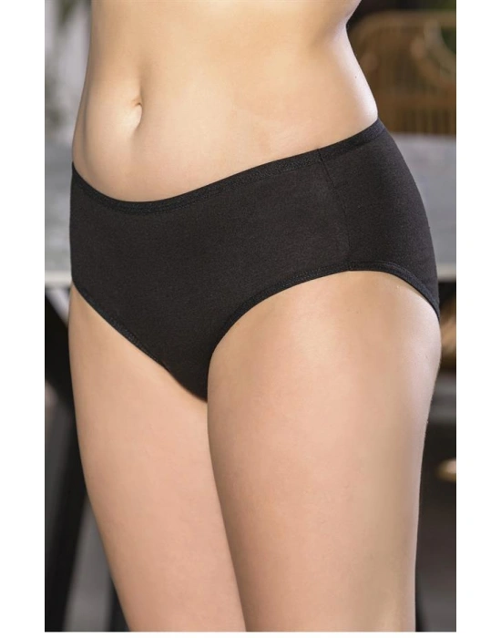 PAMUKLU YÜKSEK BEL SLİP KÜLOT SİYAH (MGP2966)