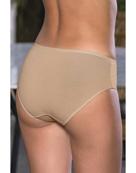 PAMUKLU YÜKSEK BEL SLİP KÜLOT TEN (MGP2966)