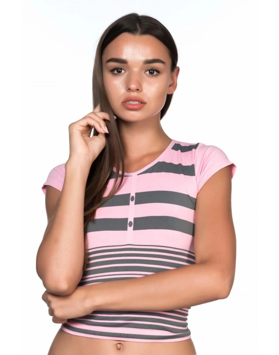 PEMBE GRİ MI Emay 5026 Soft Seamless T Shirt
