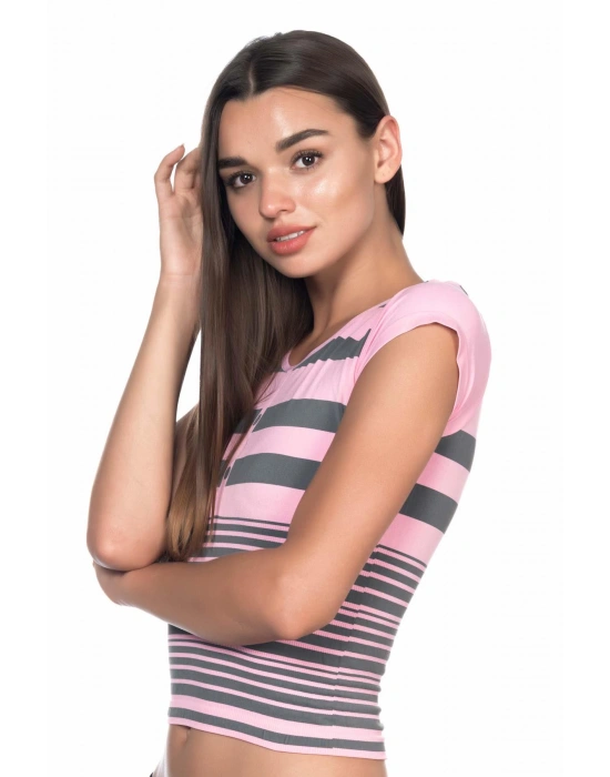 PEMBE GRİ MI Emay 5026 Soft Seamless T Shirt