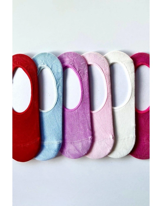 Renkli 6 Lı Bambu Yumuşak Topuk Burun Dikişsiz Takviyeli Kadın Patik Çorap Pamuklu 2016-Renkli-6LI