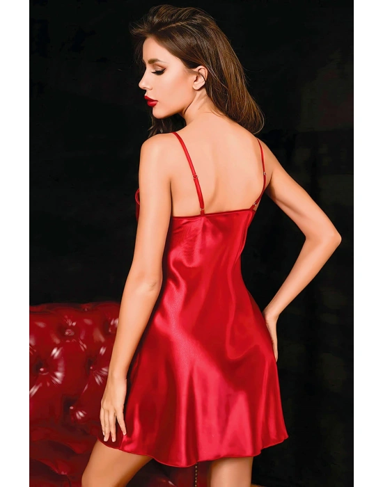 Saten Askılı Mini Fantezi Gecelik