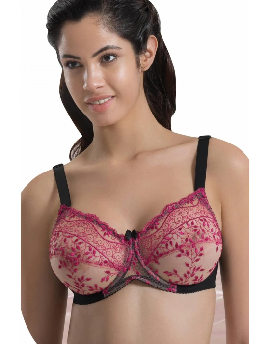 SİYAH BORDO MI Emay 148 C Balenli Toparlayıcı Sütyen