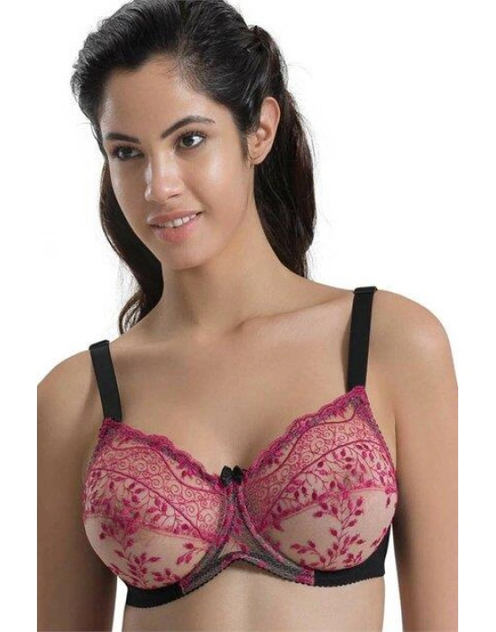 SİYAH BORDO MI Emay 148 C Balenli Toparlayıcı Sütyen