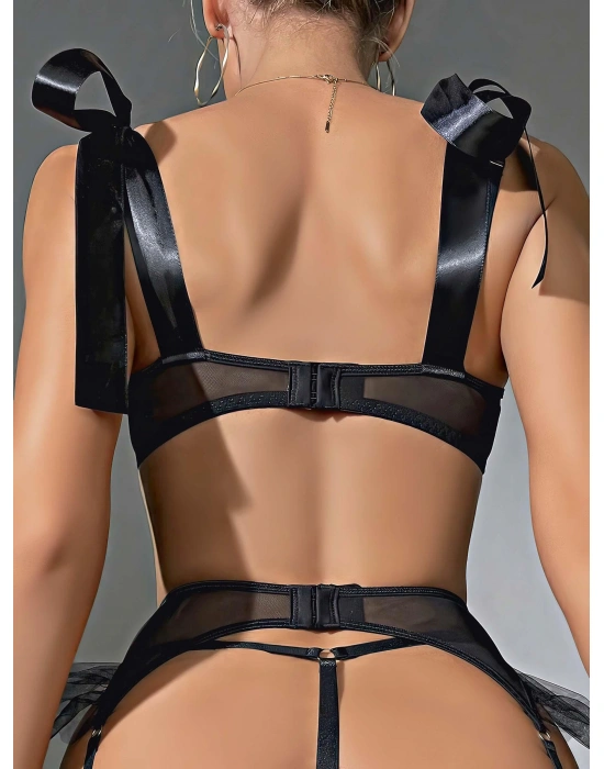 Siyah Dantel Jartiyer Fantezi Takım 2031