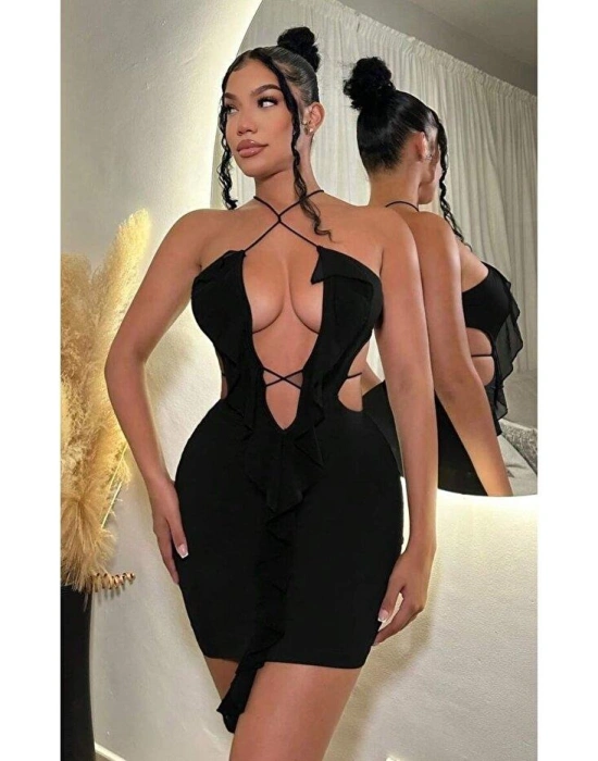 Siyah Fantezi Elbise 5086