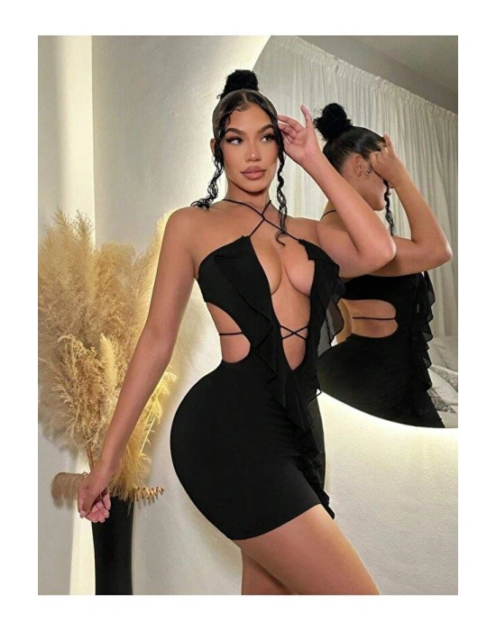 Siyah Fantezi Elbise 5086