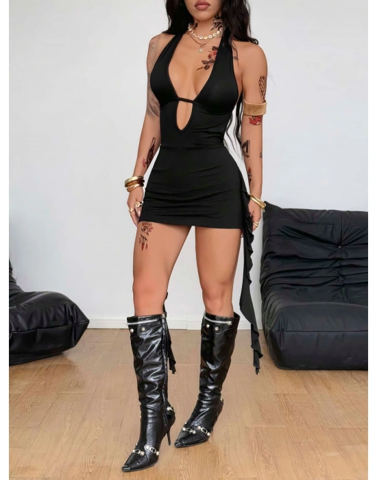 Siyah Fantezi Elbise 5117