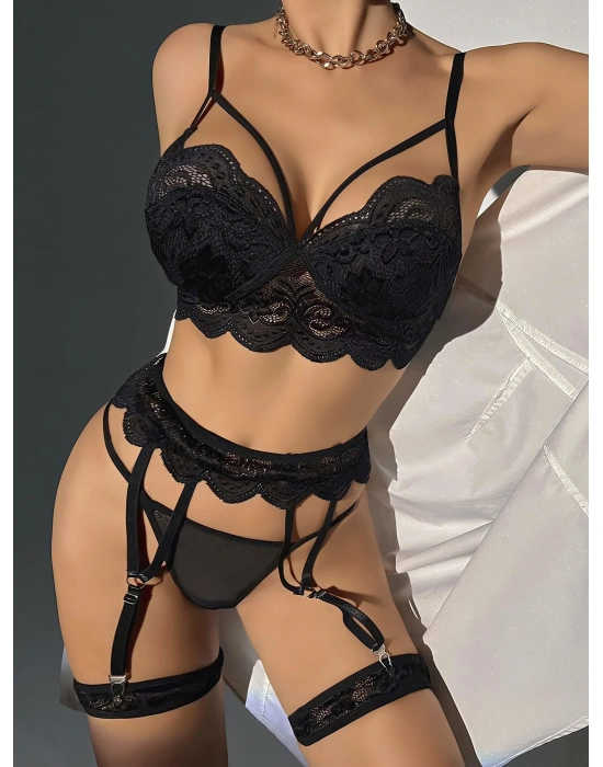 Siyah Jartiyer Fantezi 5'li Takım 2007