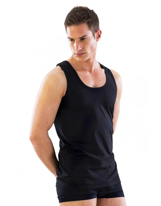 SİYAH MI Emay 12210-R U Yaka Askılı Erkek Atlet Renkli