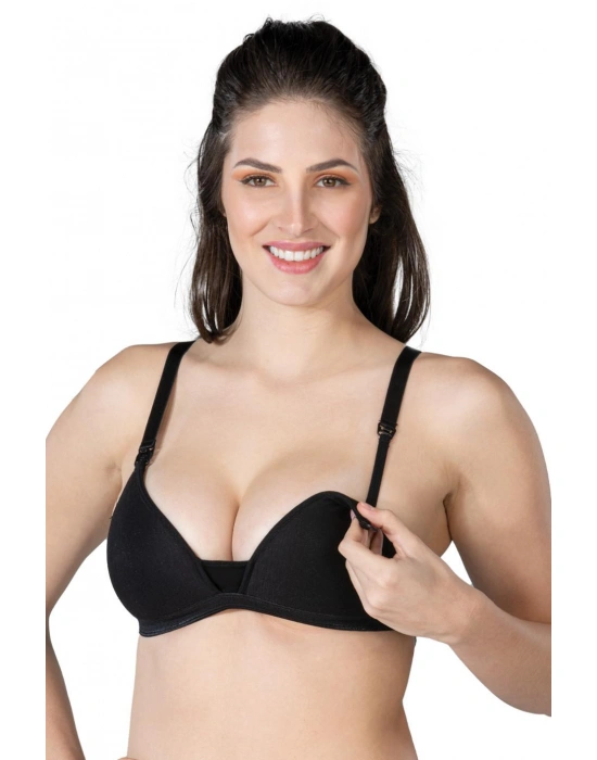 SİYAH MI Emay 1422 Modal Cotton Kaplı Emzirme Sütyen