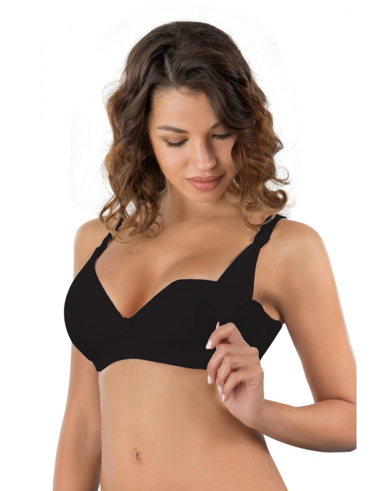 SİYAH MI Emay 166 B Balenli Pedli Emzirme Sütyen