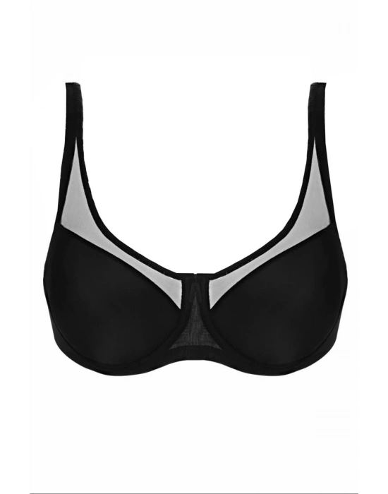 SİYAH MI Emay 167D Pedli Tül Toparlayıcı Sütyen