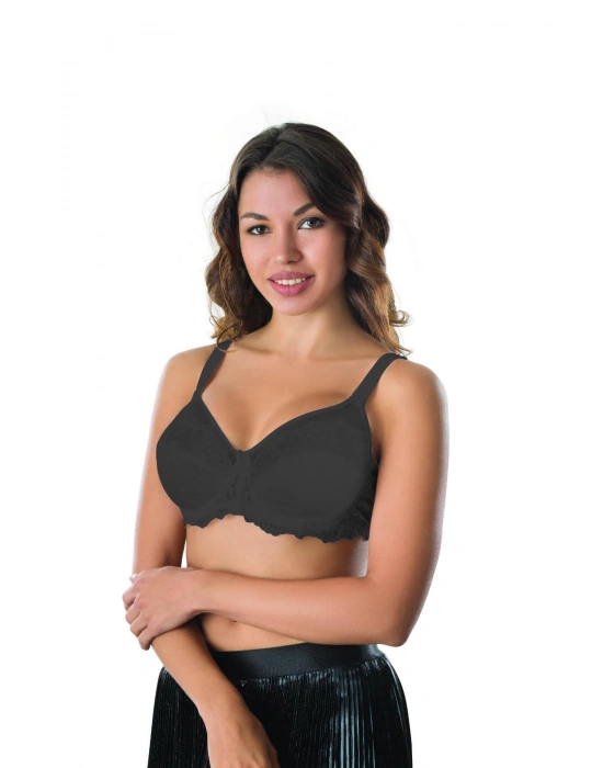 SİYAH MI Emay 170 C Balenli Brode Toparlayıcı Sütyen