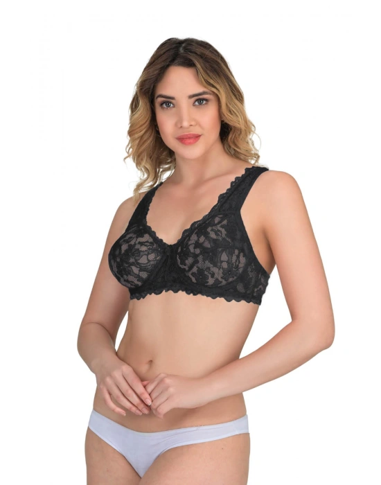 SİYAH MI Emay 178 B Balenli Dantelli Sütyen