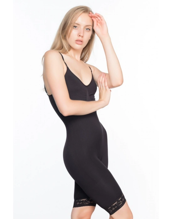 SİYAH MI Emay 2031 Paçalı Dantelli Boy Korse