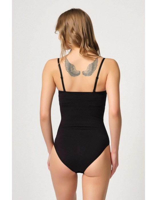 SİYAH MI Emay 2043 Göğsü Açık Agraflı Body Korse