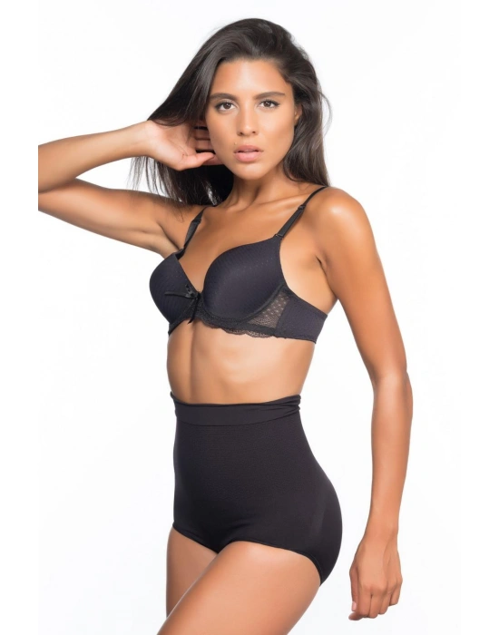 SİYAH MI Emay 2057 Yüksek Bel Masajlı Slip Korse