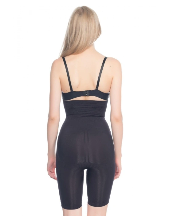 SİYAH MI Emay 2074 Yüksek Bel Desenli Double Uzun Paça Korse