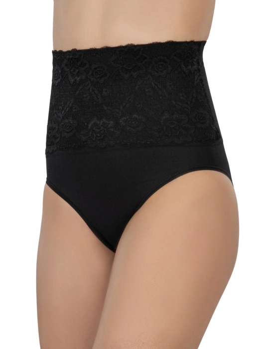 SİYAH MI Emay 2090 Önü Dantelli Yüksek Bel Slip Korse