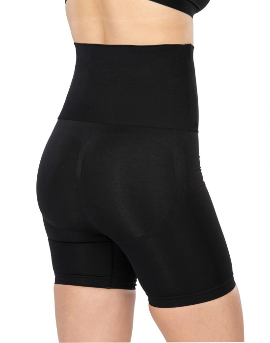 SİYAH MI Emay 2091 Önü Dantelli Yüksek Bel Boxer Korse