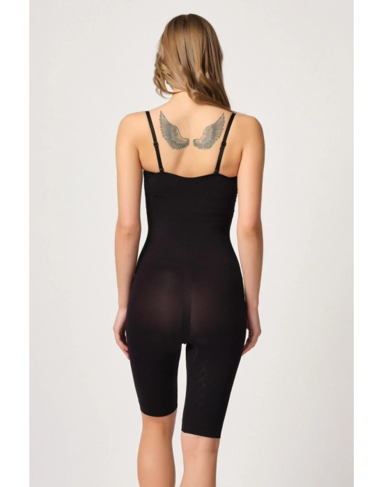 SİYAH MI Emay 2093 Ön Agraflı Göğsü Açık Paçalı Boy Korse