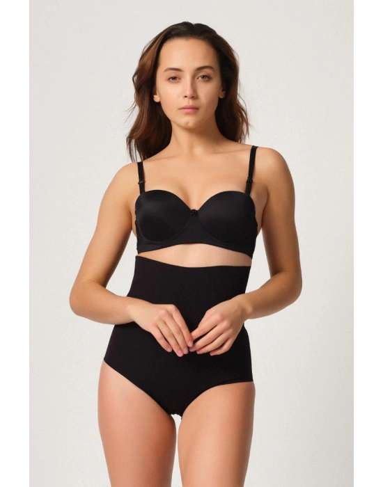 SİYAH MI Emay 2708 Lazer Yüksek Bel Kesim Slip Korse