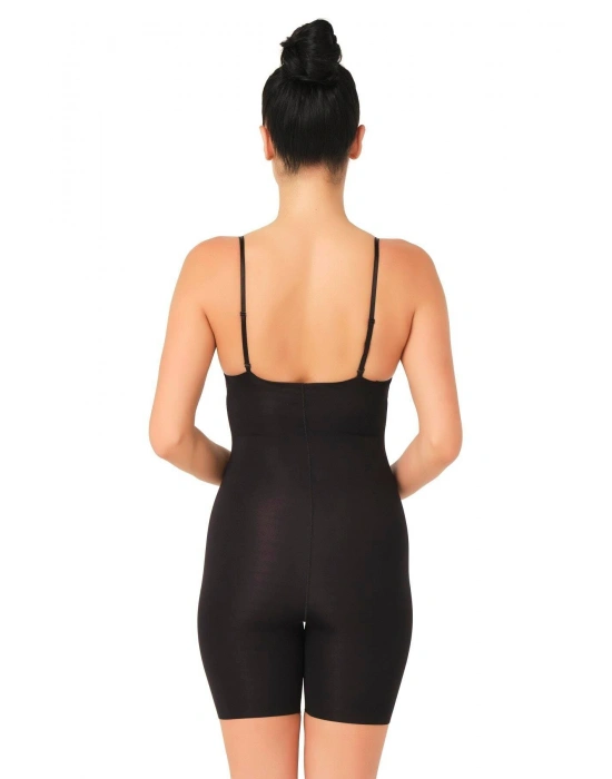 SİYAH MI Emay 2758 Lazer Kesim Göğsü Açık Boxer  Korse