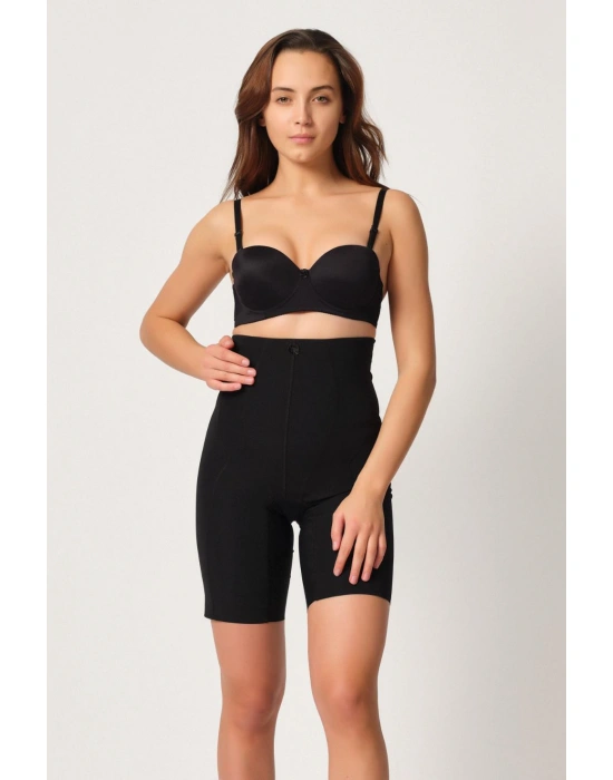 SİYAH MI Emay 2814 Double Yüksek Bel Boxer Lazer Korse