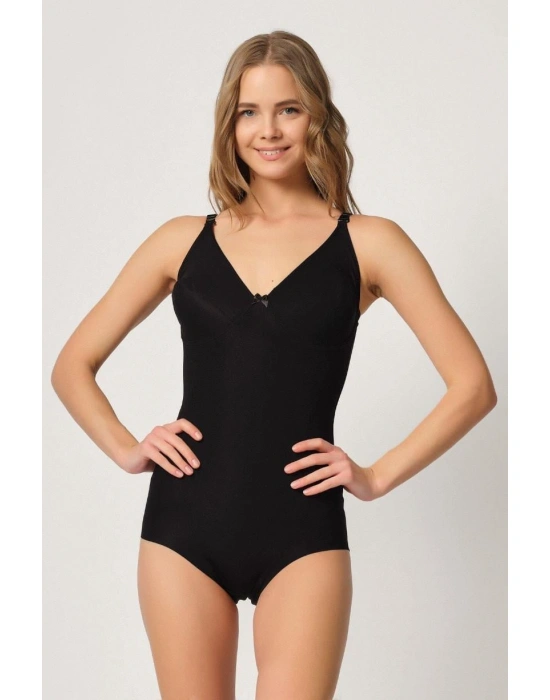 SİYAH MI Emay 2821 Balenli Double Boy Slip Lazer Korse