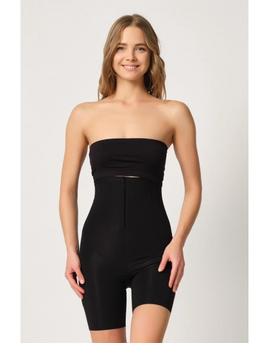 SİYAH MI Emay 2832 Yüksek Bel Balen Destekli Agraflı Lazer Korse