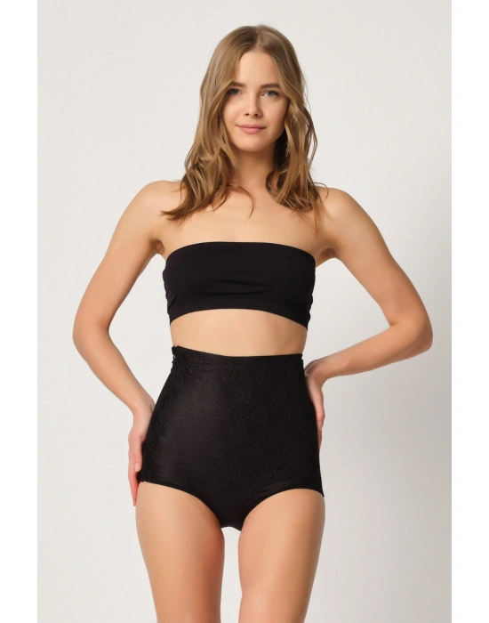 SİYAH MI Emay 2842 Lazer Dantelli Slip Korse
