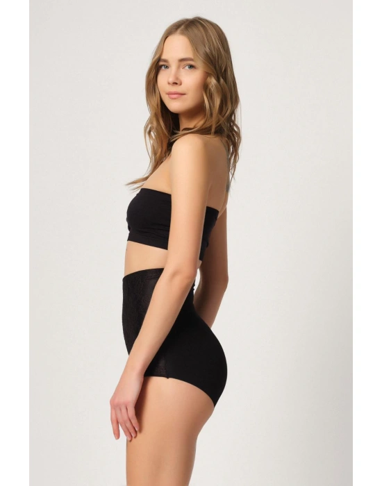 SİYAH MI Emay 2842 Lazer Dantelli Slip Korse