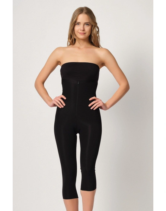 SİYAH MI Emay 2868 Fermuarlı Kapri Tayt Lazer Korse