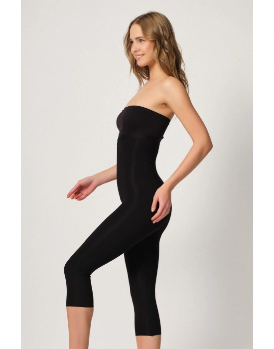 SİYAH MI Emay 2868 Fermuarlı Kapri Tayt Lazer Korse