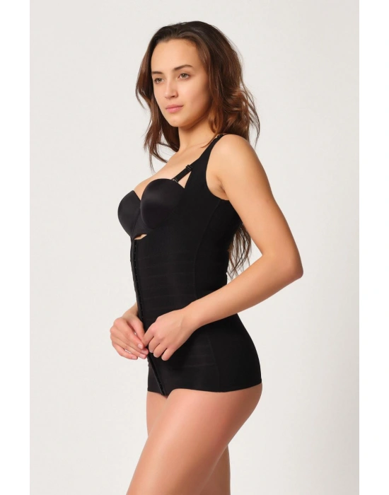 SİYAH MI Emay 2916 Karyoka Destekli Agraflı Atlet Korse