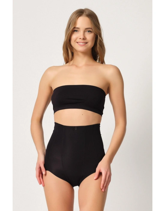 SİYAH MI Emay 2920 Yüksek Bel Karın Desteklı Slip Lazer Korse