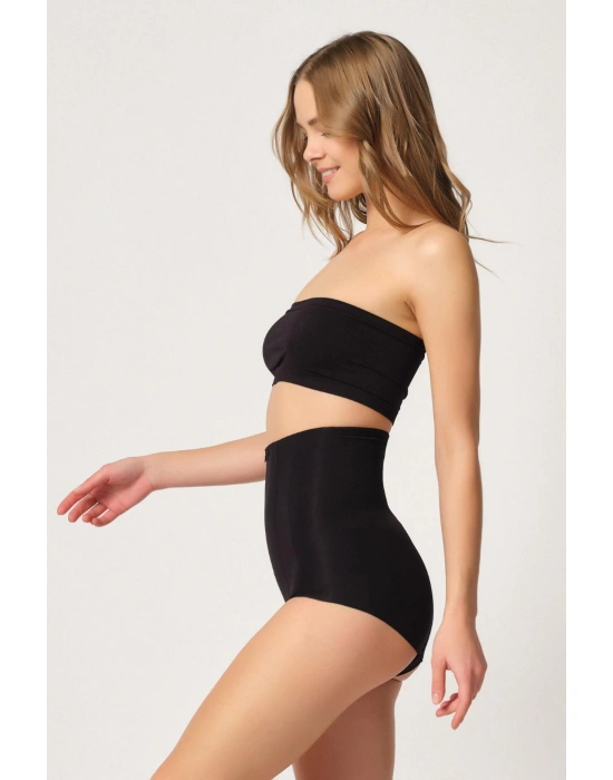 SİYAH MI Emay 2920 Yüksek Bel Karın Desteklı Slip Lazer Korse